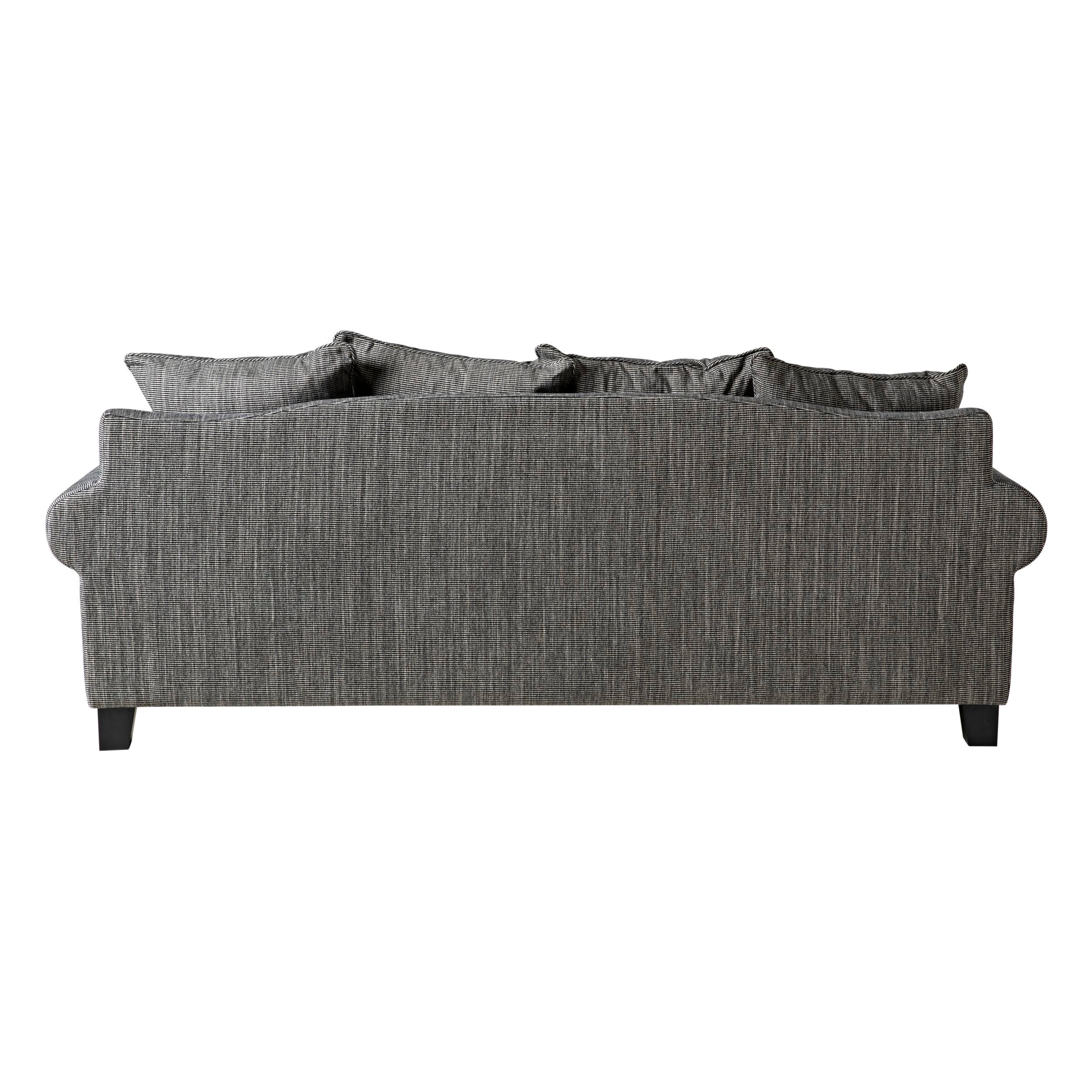 Lisette 3.5 Seater Linen Weave Sofa Black Cream ( Black Leg) Custom C-064