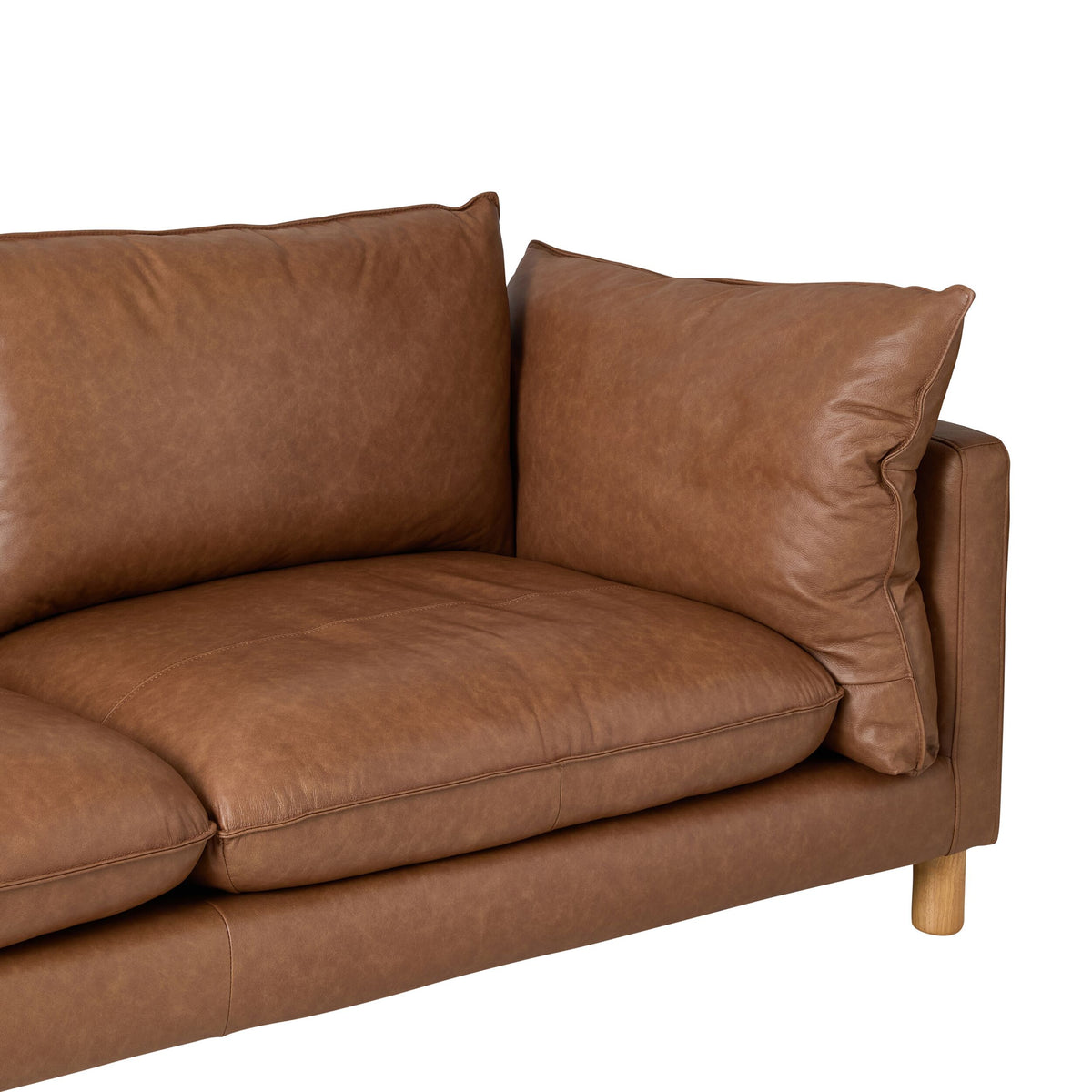 Whitehaven Leather 3 Seater Sofa Vintage Saddle