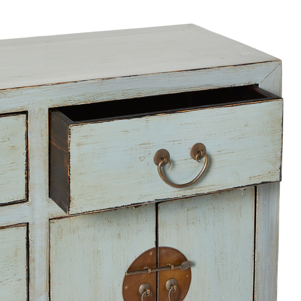 Sansha Console 5 Drawer 4 Door Dove Grey