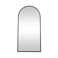 Walnut Wooden Arched Floor Mirror