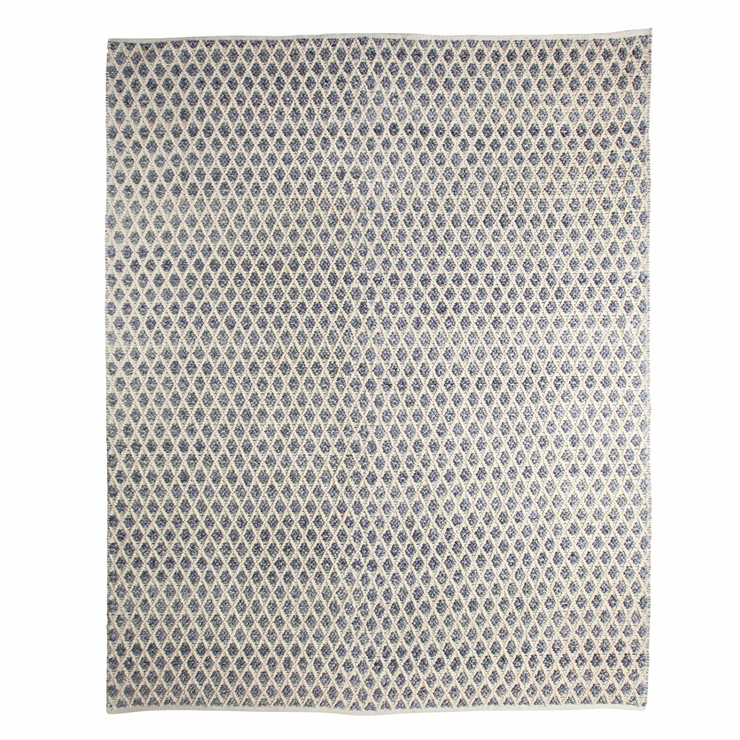 Kira Diamond Handwoven Blue & Cream Rug 300x240cm