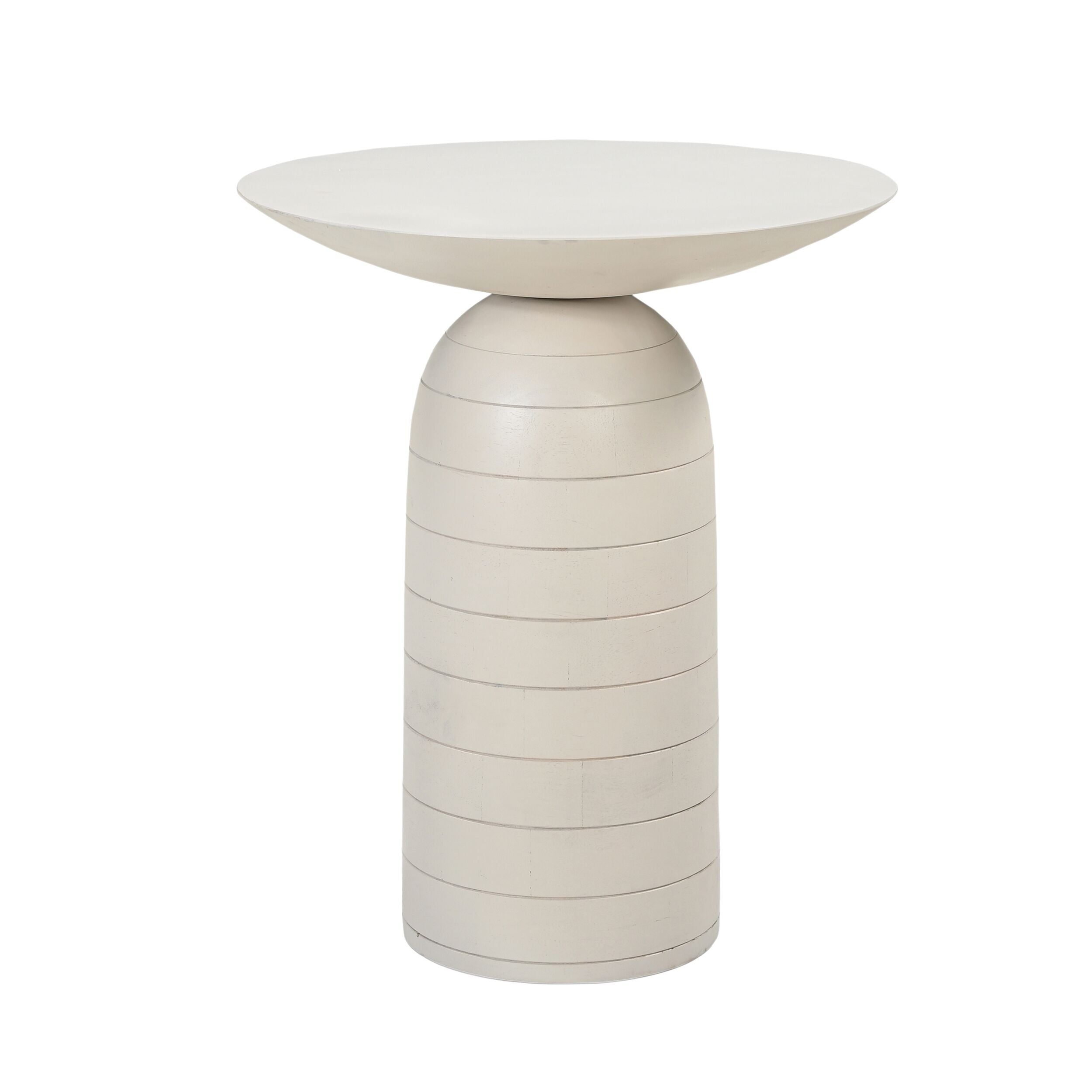 Fen Round Side Table White Wash 50 x 60 x 50cm