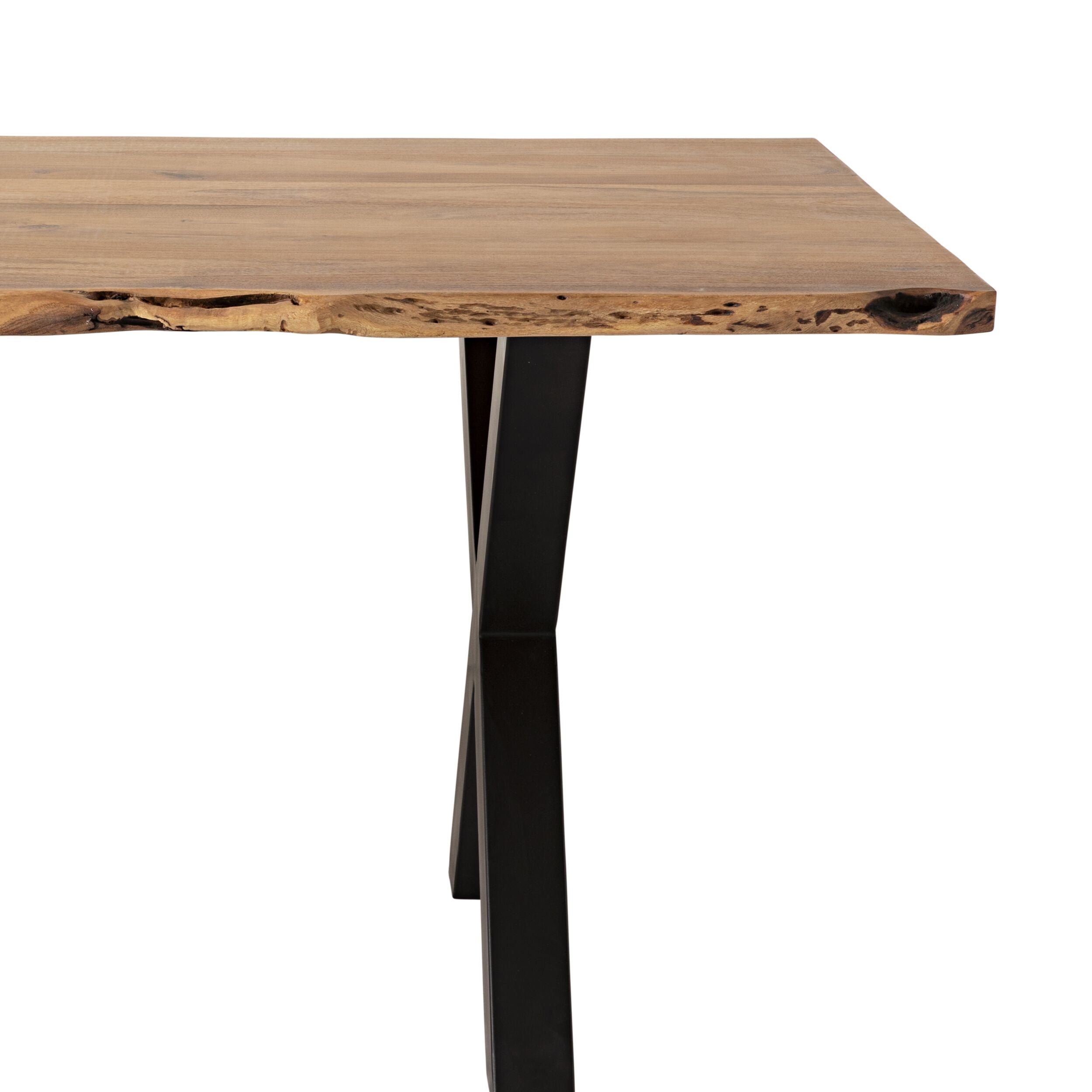 Live Edge Timber Dining Table with Cross Leg Base 260cm