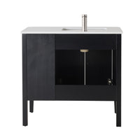 Odin Single Vanity Black Oak 940mm