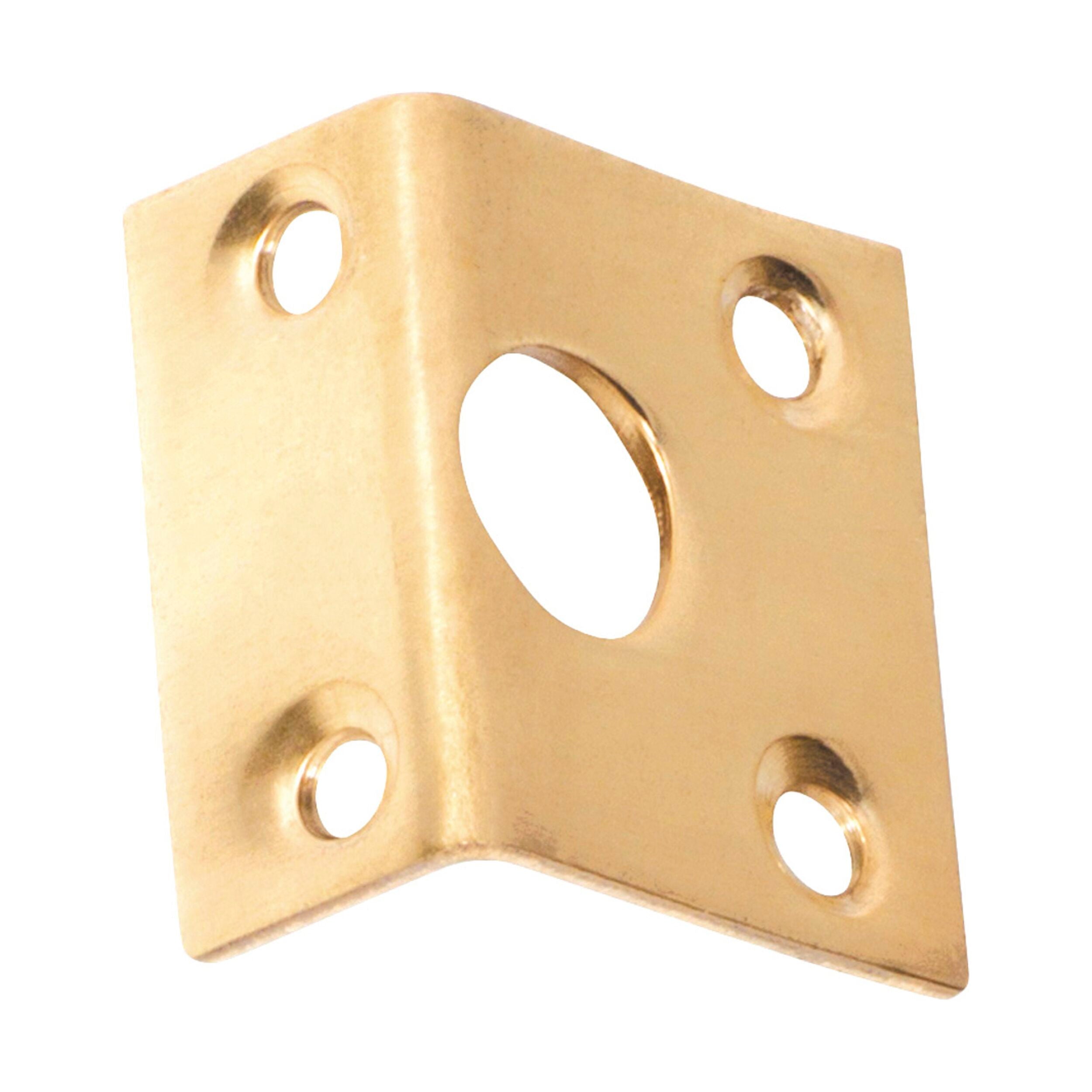 1421 Right Angle Keeper Polished Brass Bolt 9mm