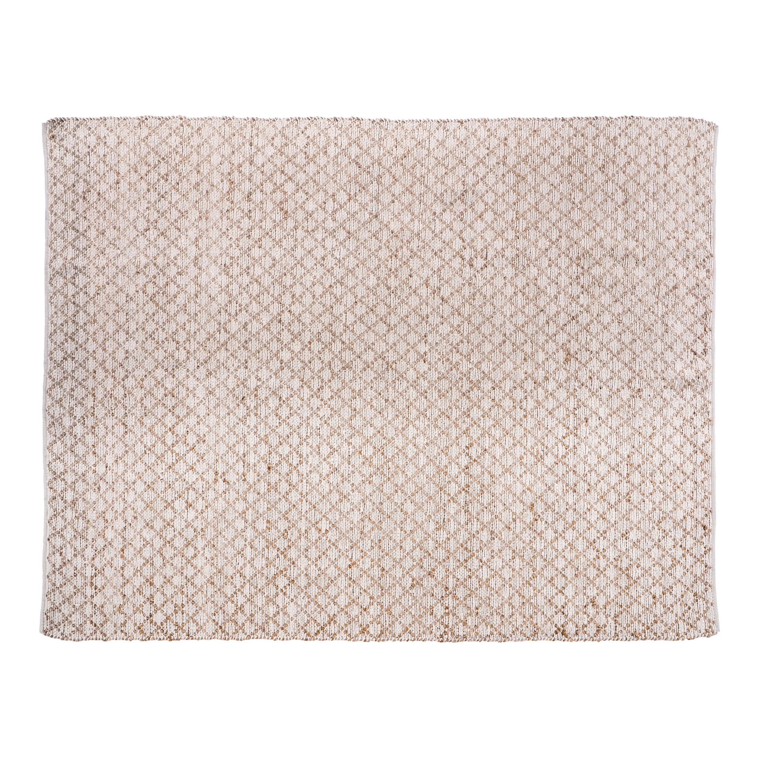 Kaya Diamond Board Chenille Woven Natural Cream Rug 240 x 300 cm