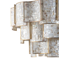 Seafoam 3 Tier Mother of Pearl Chandelier 77x45cm