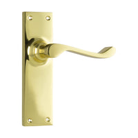 1037 Door Lever Victorian Latch Pair Polished Brass H152xW42xP59mm