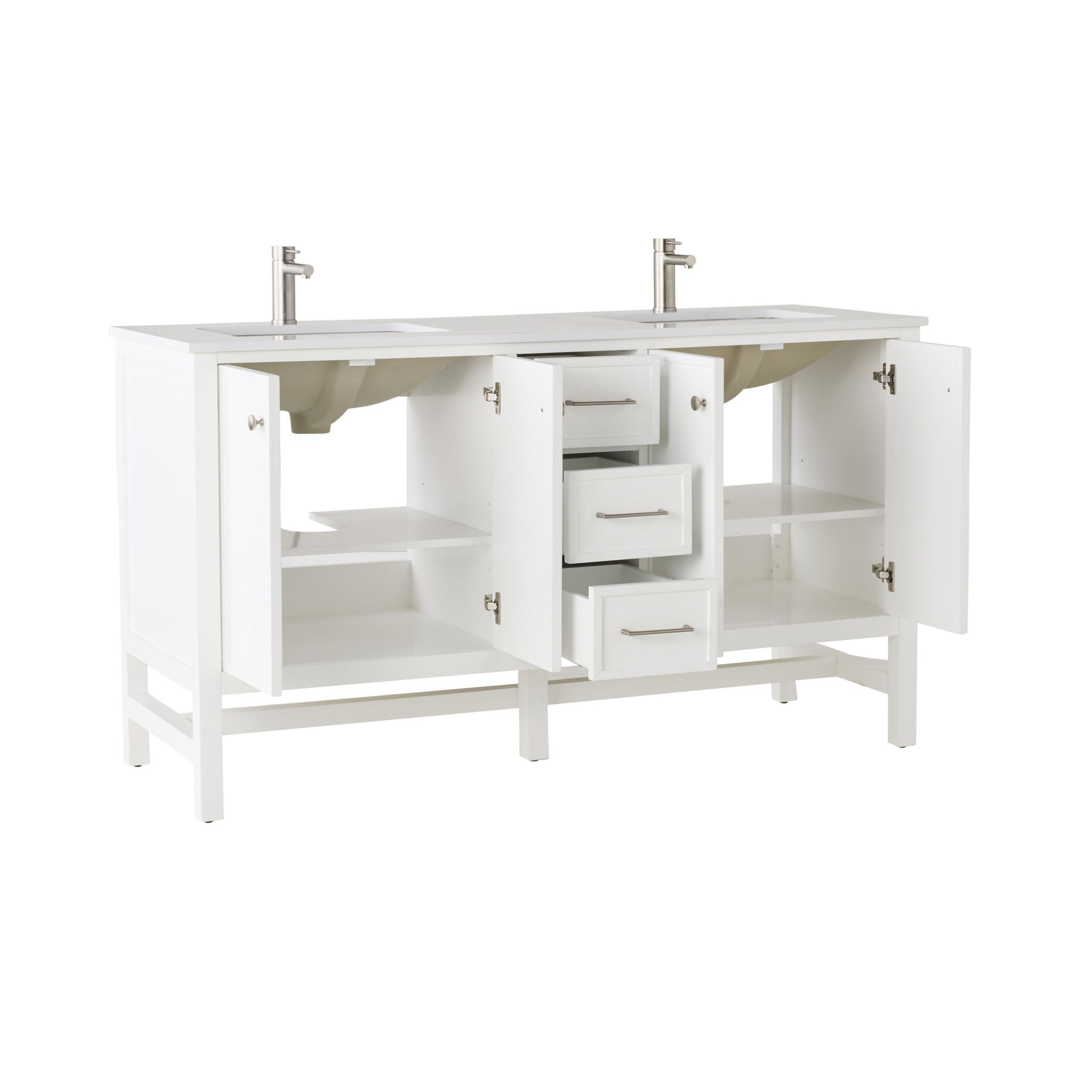 Liam Double Vanity White 1550mm