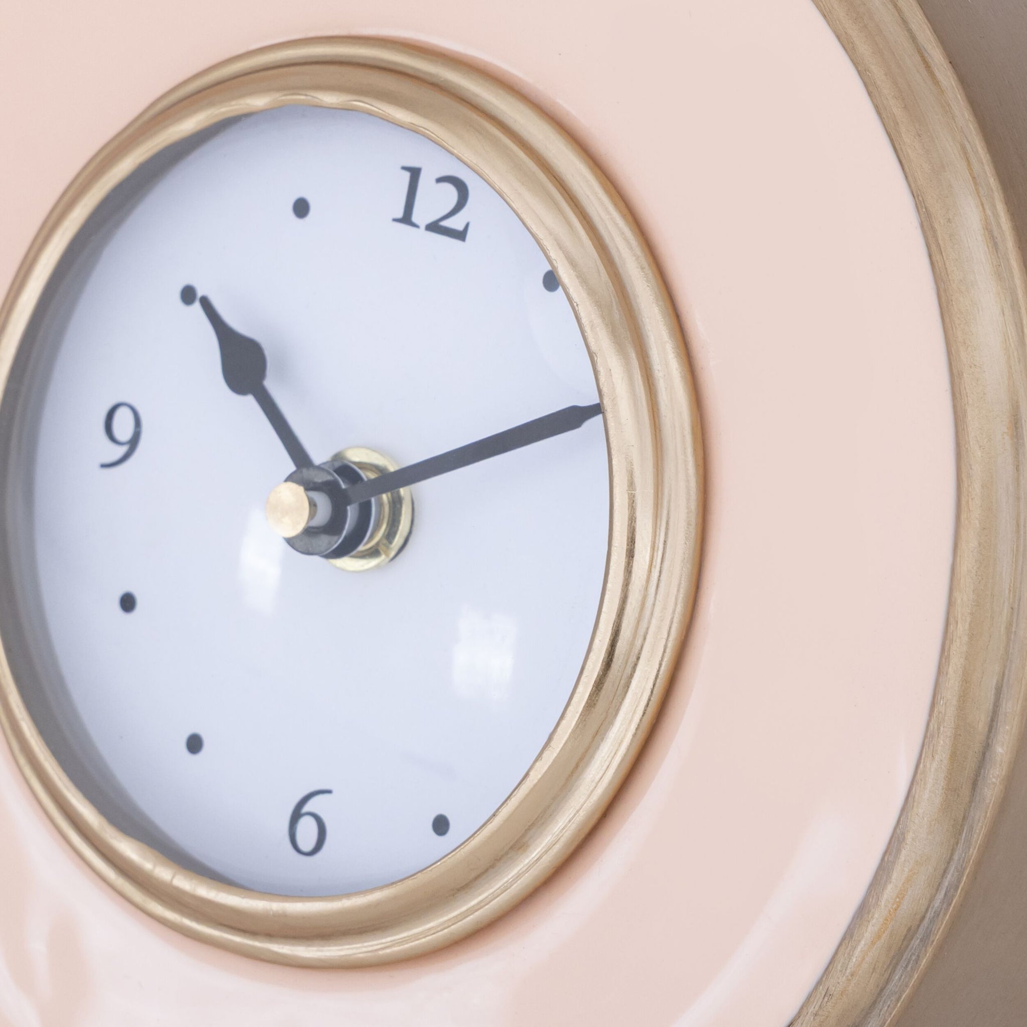 Iron Mantel Clock with Enamel 15x16.5x4cm