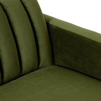 Stitch 3 Seater Velvet Chaise RHF Juniper Olive