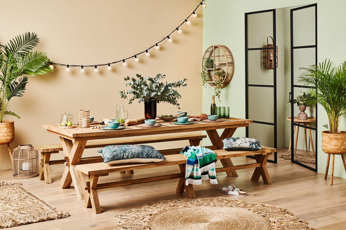 Reclaimed Teak Outdoor Dining Table 260cm - 3 Pce Package