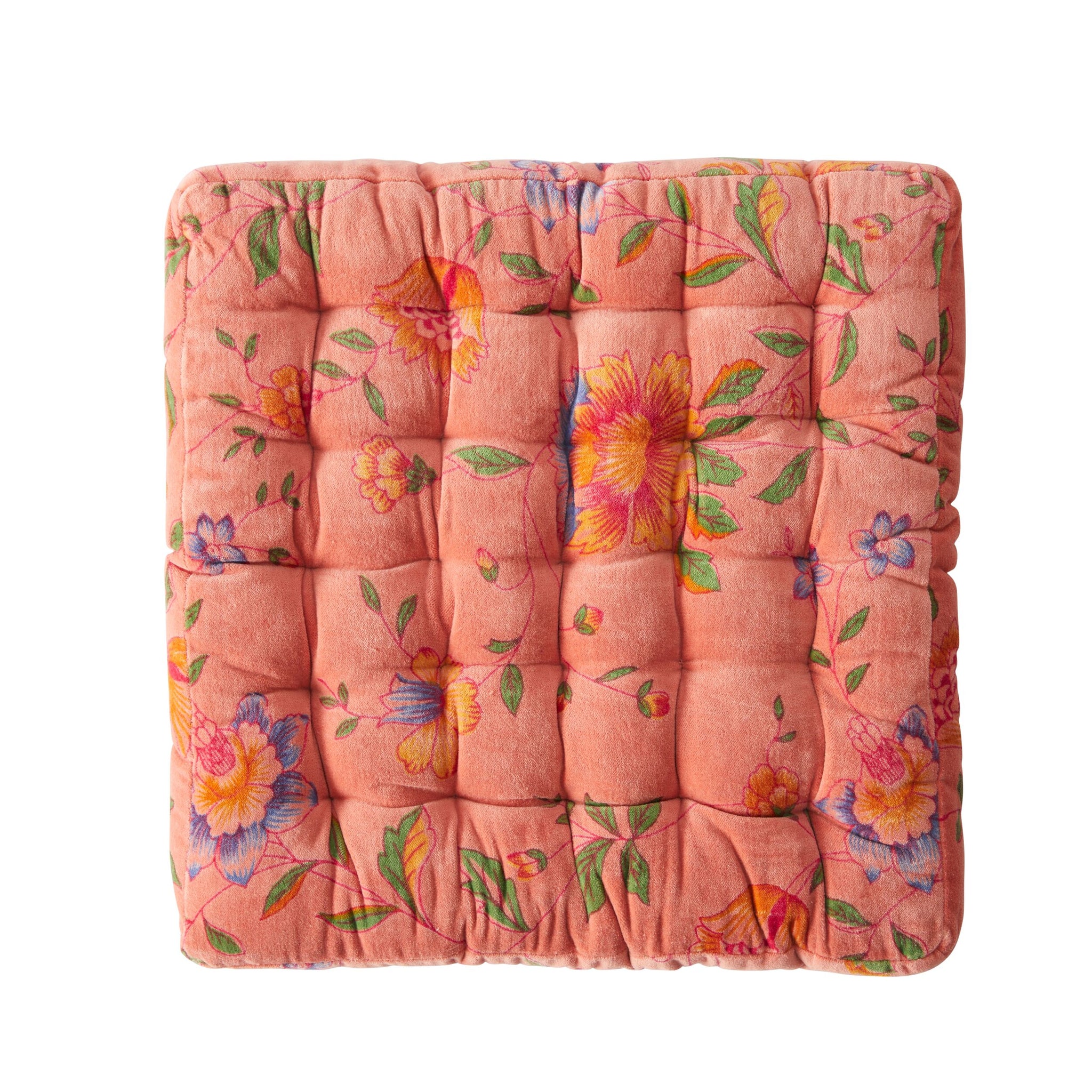 Samy Cotton Velvet Vintage Rose Seat Cushion