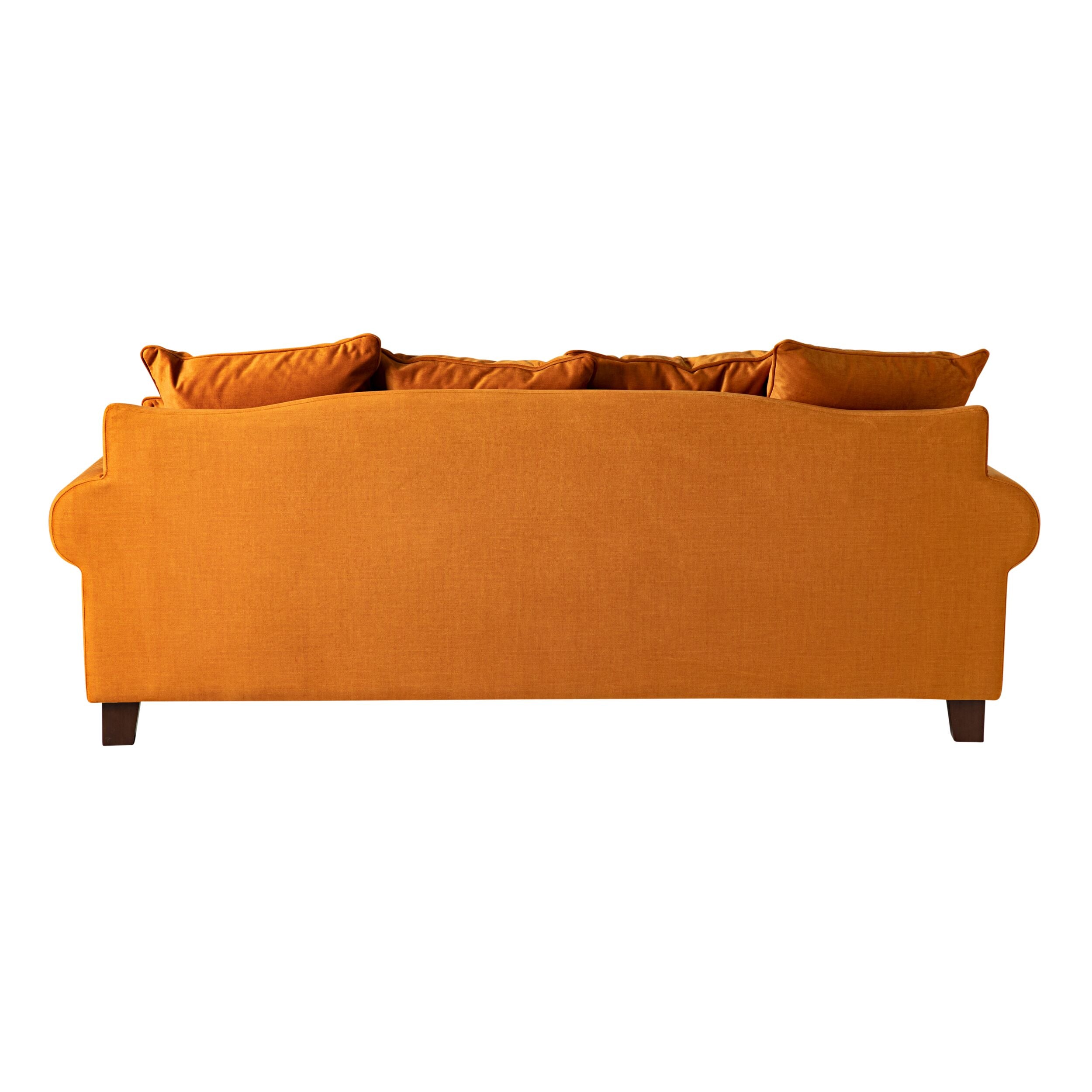 Lisette 3.5 Seater Velvet Sofa Burnt Orange Custom C-009