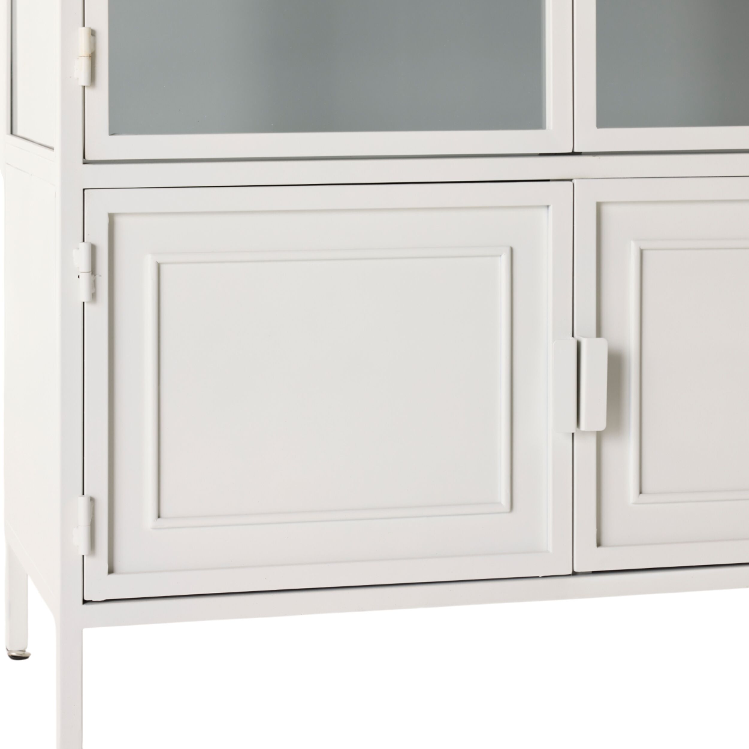 Nero 6 Door Display Cabinet 135 x 40 x 160cm White & Grey