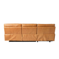 Dillon 3 Seater Leather Recliner Sofa with Left Chaise Dakota Light Chestnut