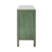 Sansha Low Pigeon Hole Bookcase Sage Green and White