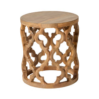 Eco Sole Carved Wooden Side Table 41.5cm