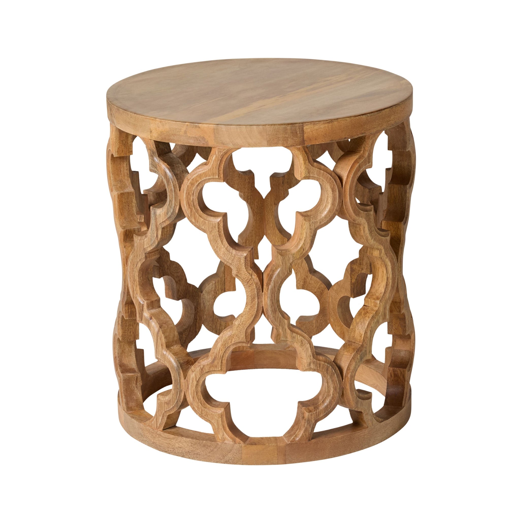 Eco Sole Carved Wooden Side Table 41.5cm