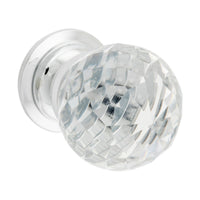 9541 Cupboard Knob Diamond Clear Glass Chrome Plated D30xP42mm BP26mm