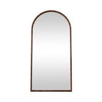 Walnut Wooden Arched Floor Mirror