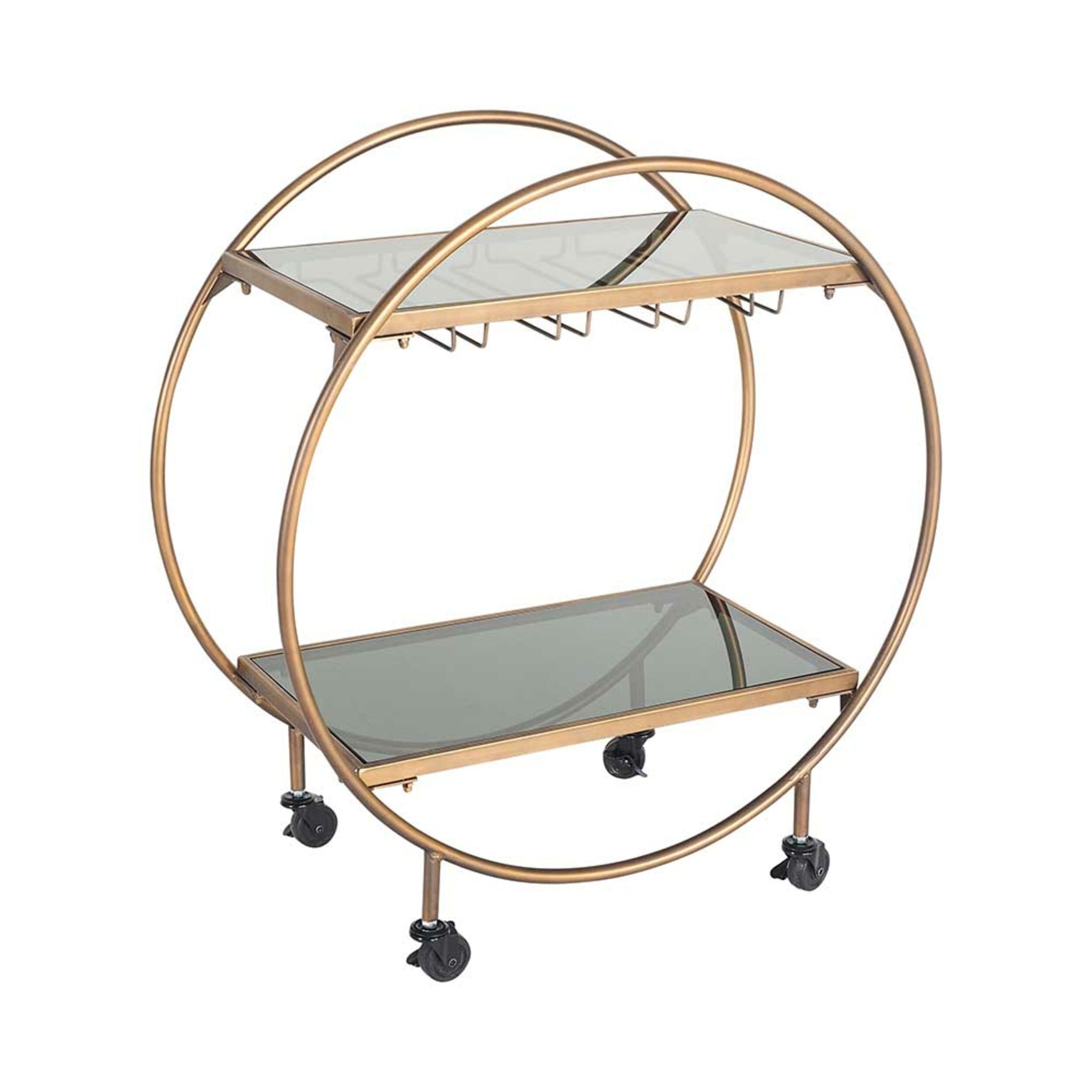Dominique Drinks Trolley Gold 77x71x36cm