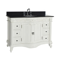 Rosette Granite Top Single Vanity White 1245mm