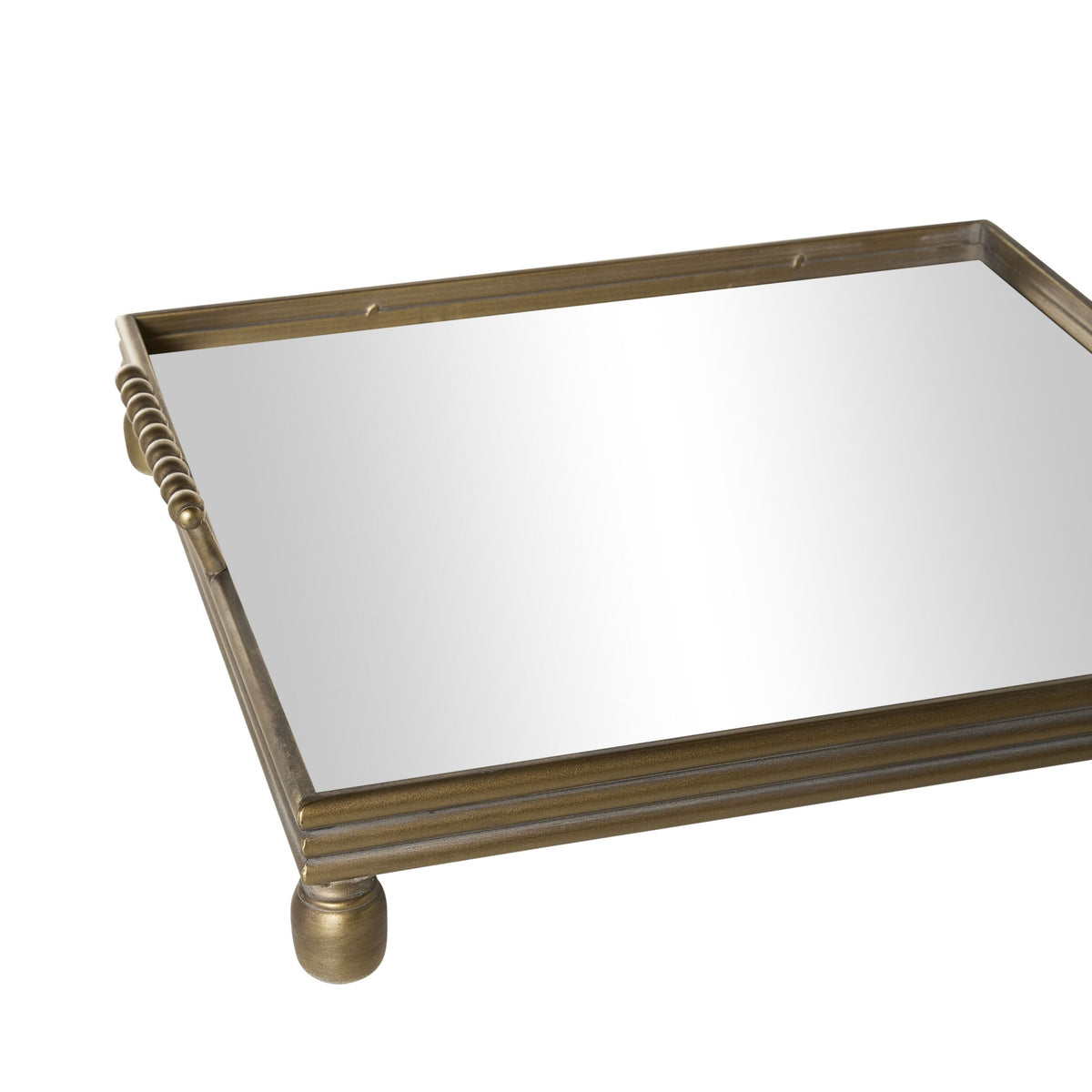 Bobble Handle Mirrored Tray 56cm