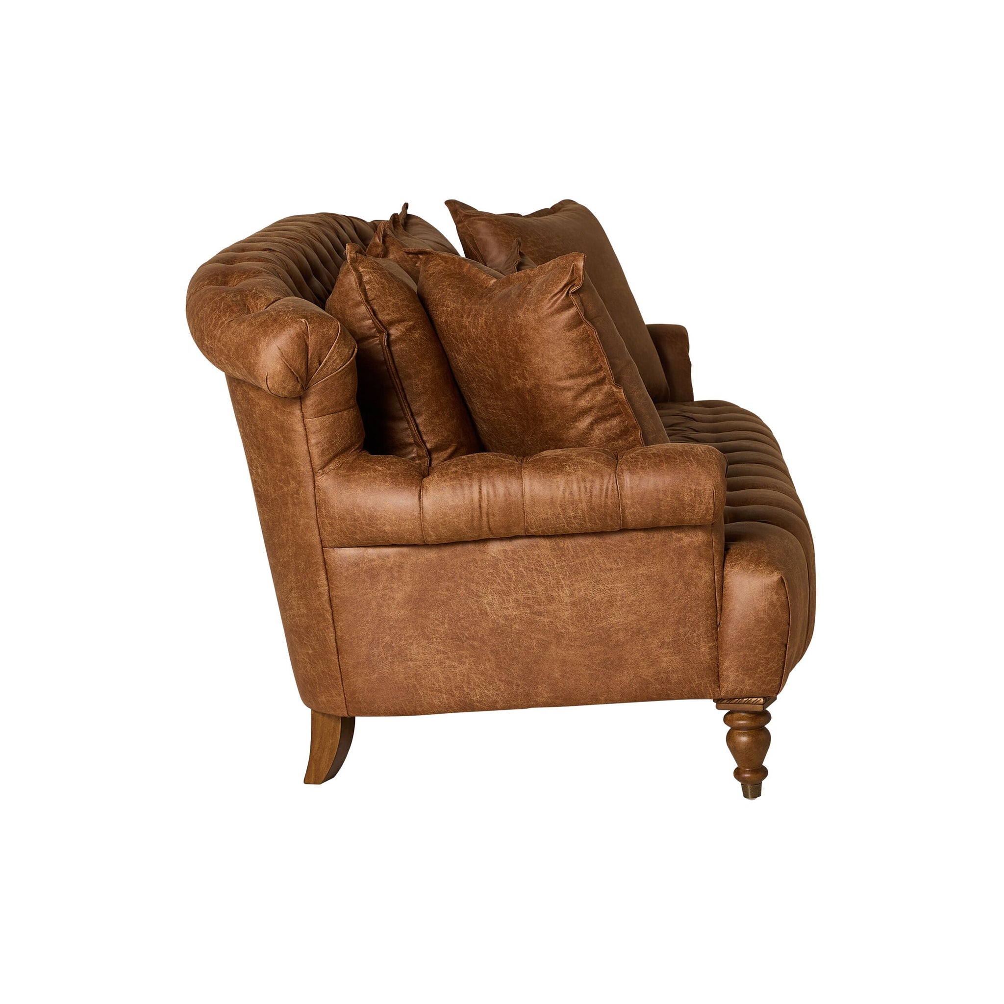 Ariane 3 Seater Faux Leather Sofa Pellini Tan