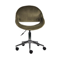 Kip Velvet Desk Chair Velvet Forrest Green