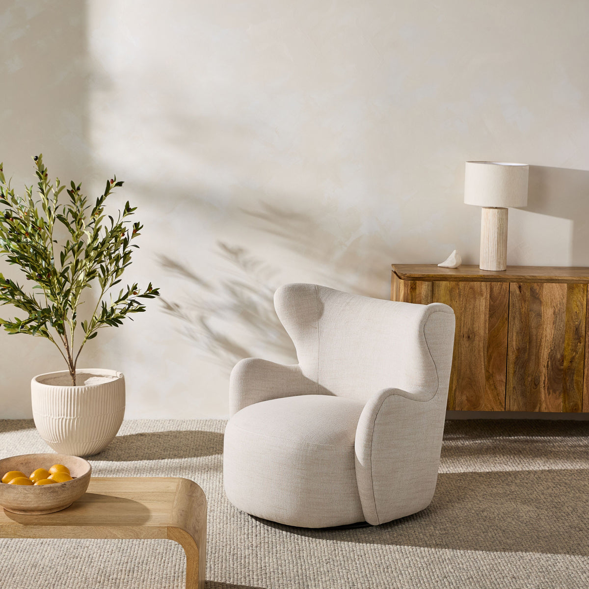 Mara Swivel Chair Natural Weave – Early Settler Australia
