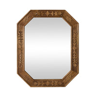 Santiago Flora Emboss Wooden Wall Mirror 76cm