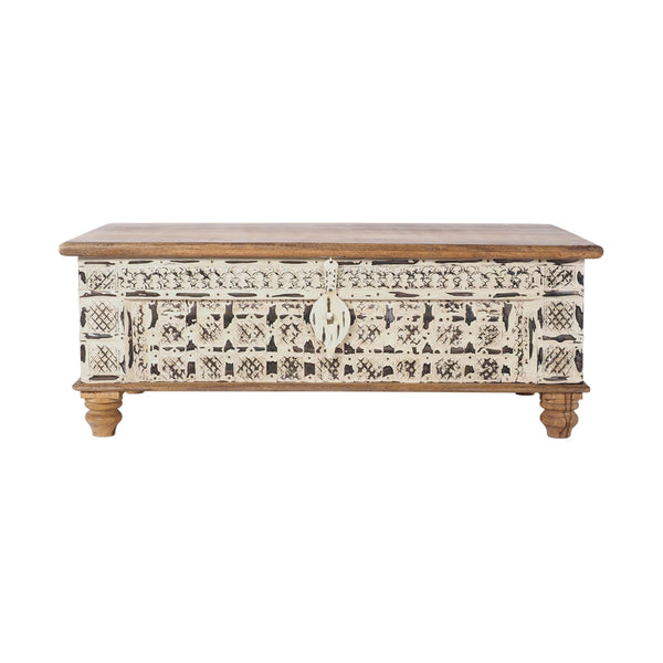 Vintage Trunk / Coffee Table Washed White – Early Settler AU