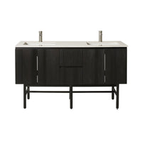 Ezra Double Bathroom Vanity Mahogany with Stone Top 1510mm Package