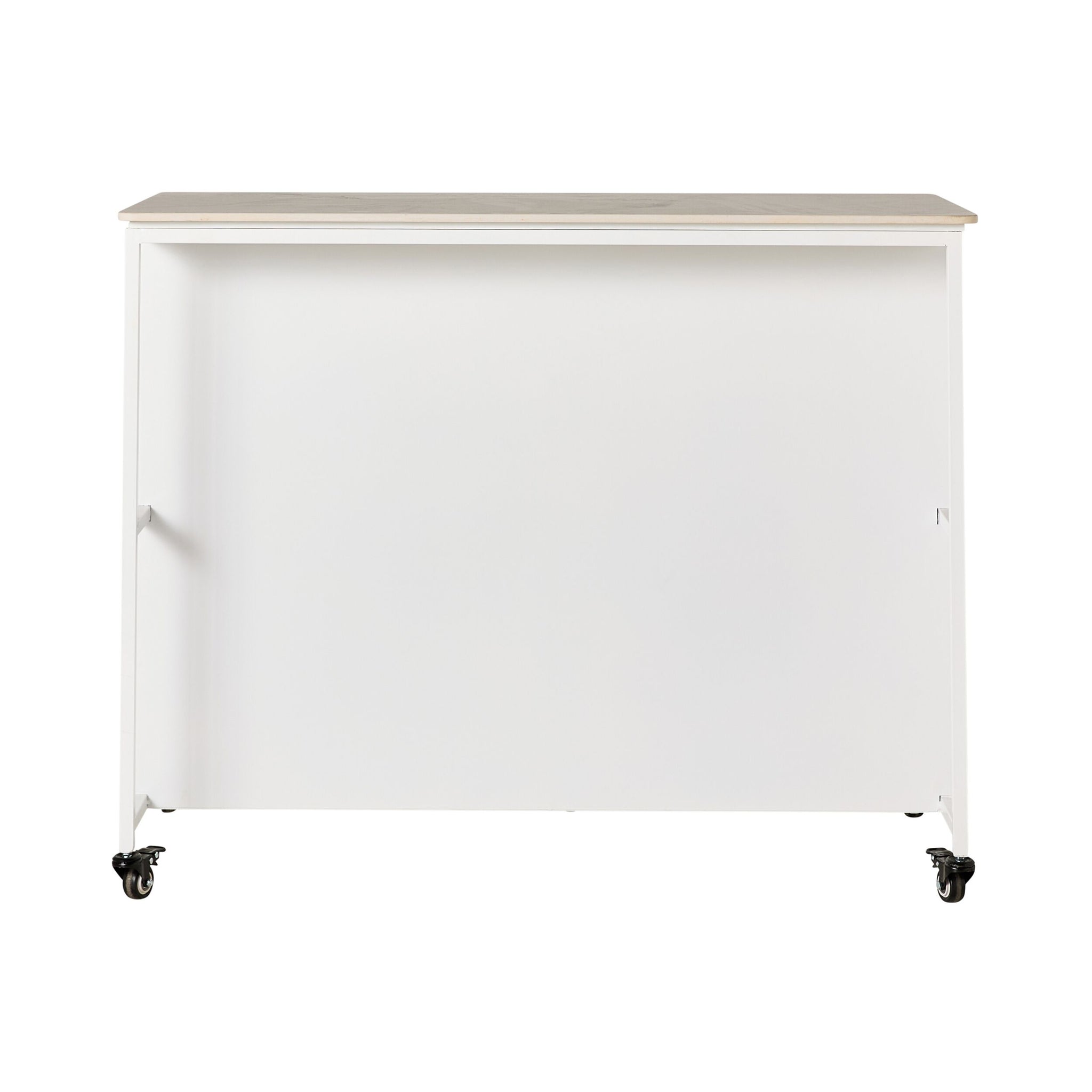 Nero Kitchen Island Bench with Drawer White 120cm