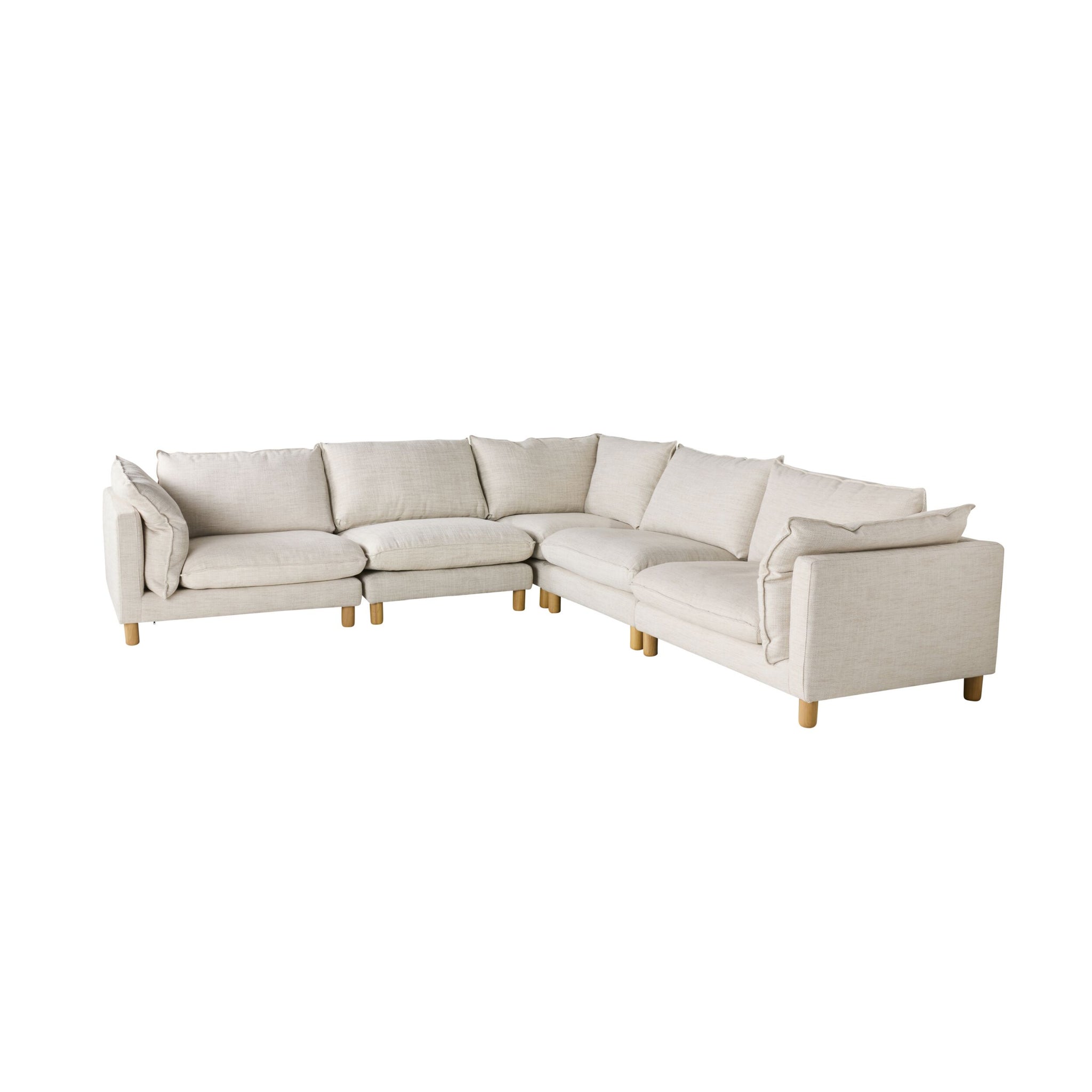 Whitehaven 5 Piece Modular Corner Sofa Eden Natural