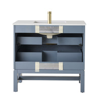 Lennox Single Vanity Slate Blue 940mm