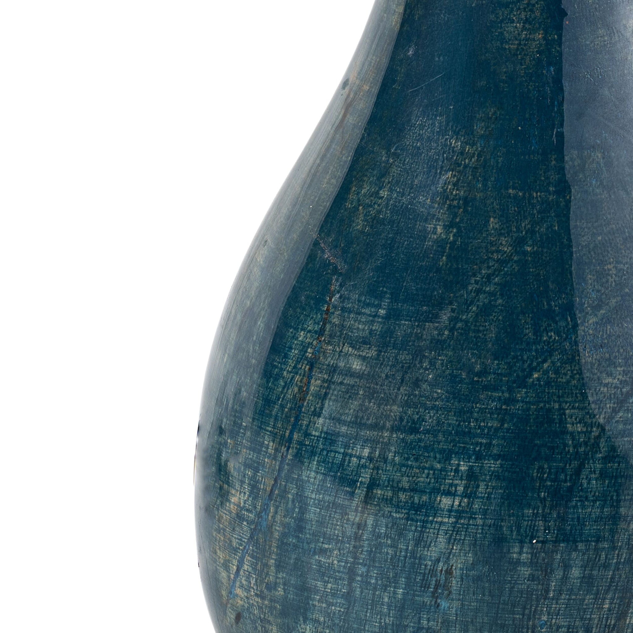 Lagoon Wooden Table Lamp Blue Wash Base Only 13x29cm