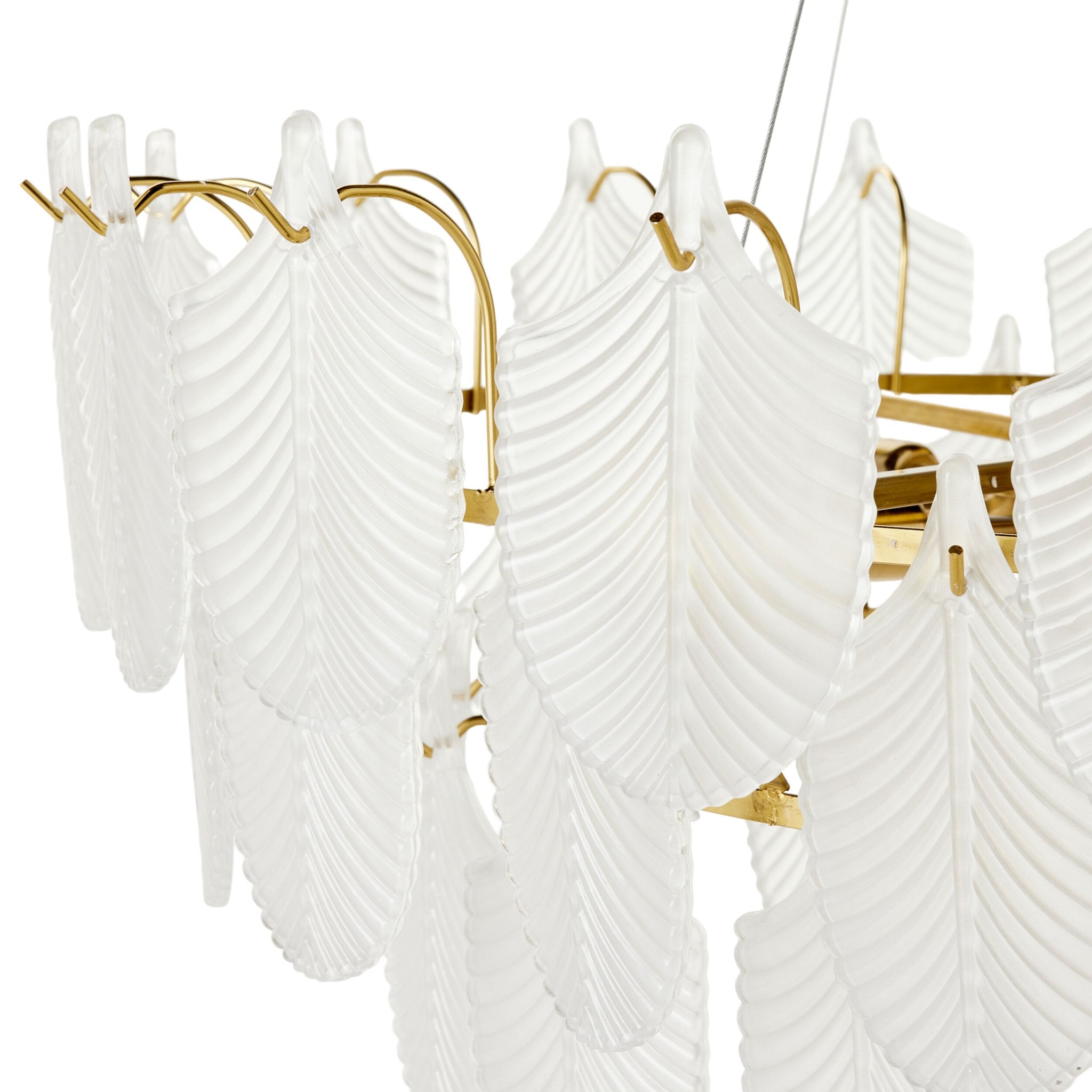 Greta Glass Leaf 11 Light Chandelier 21x75cm