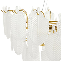 Greta Glass Leaf 11 Light Pendant 21x75cm