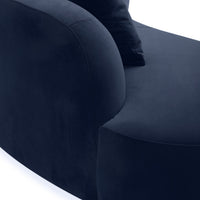 Wylder 4 Seater Curved Sofa Velvet Indigo
