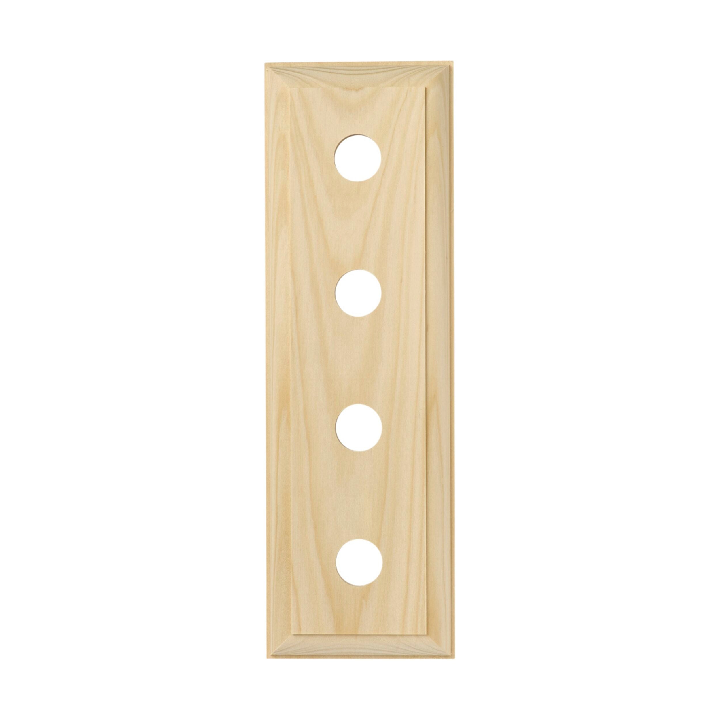 5444 Switch Socket Block Traditional Quad Pine H90xL280mm