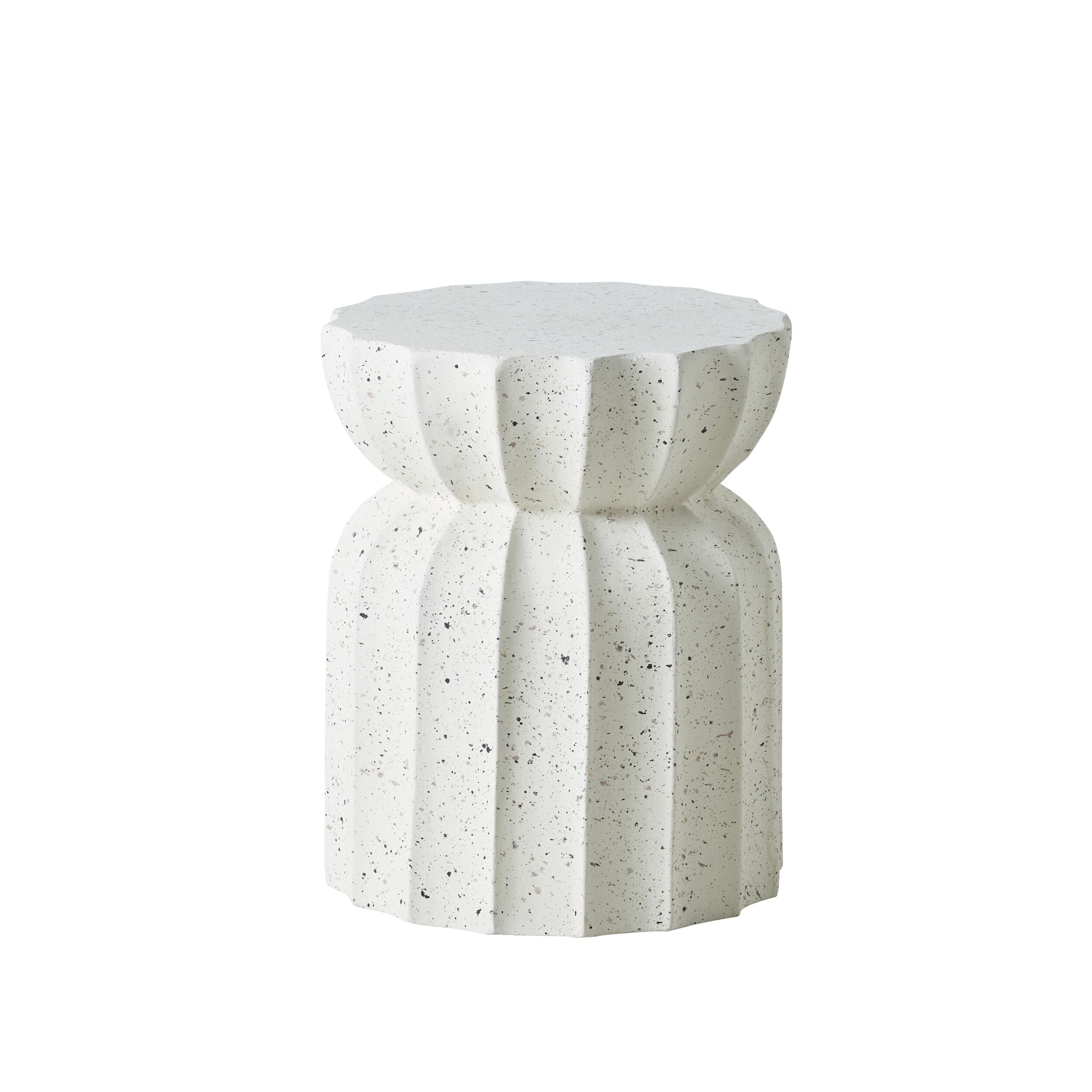 Lotus White Stool 37x37x46cm