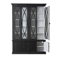 Finchley Display Cabinet Distressed Black 4 Door