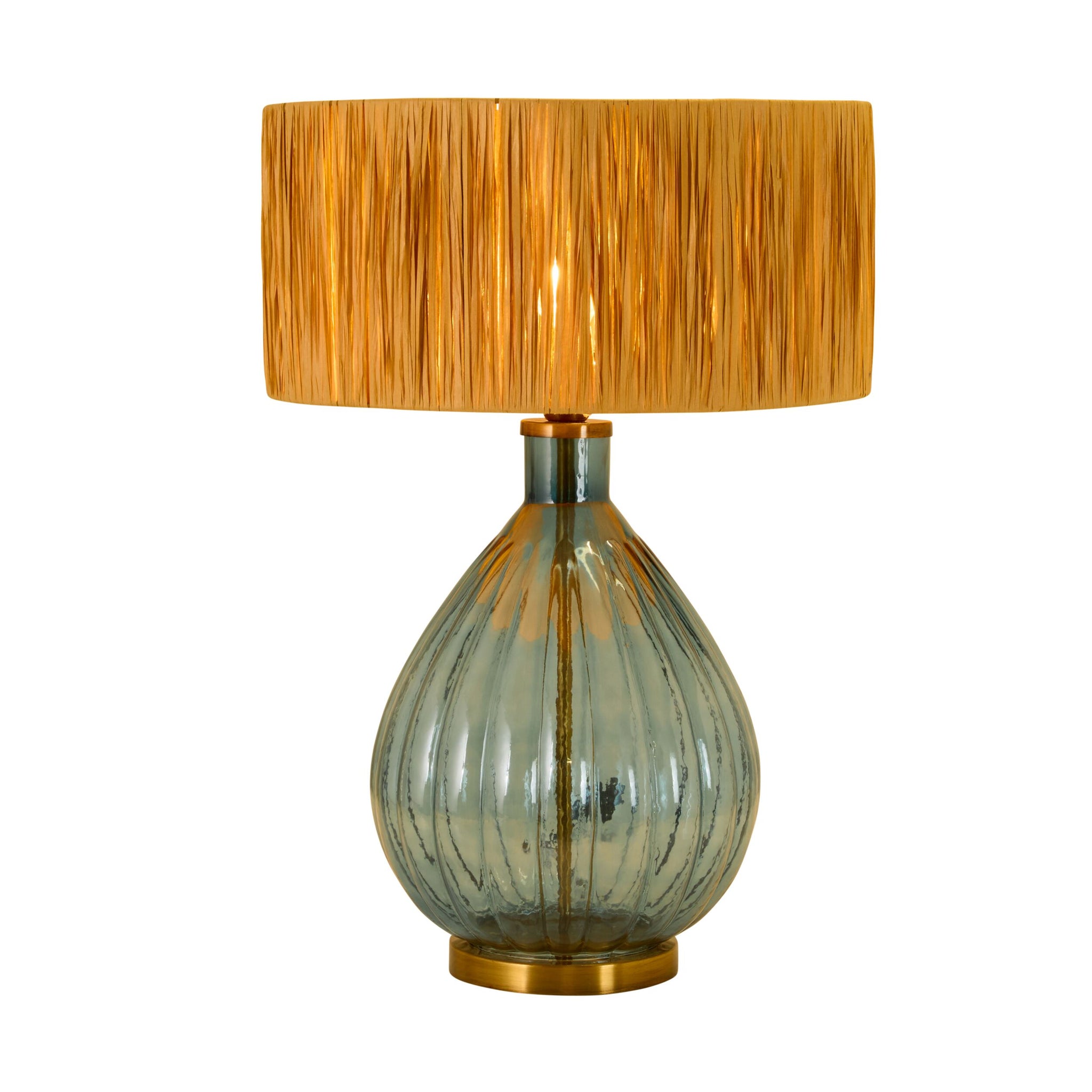 Elisa Glass Table Lamp Blue 80cm