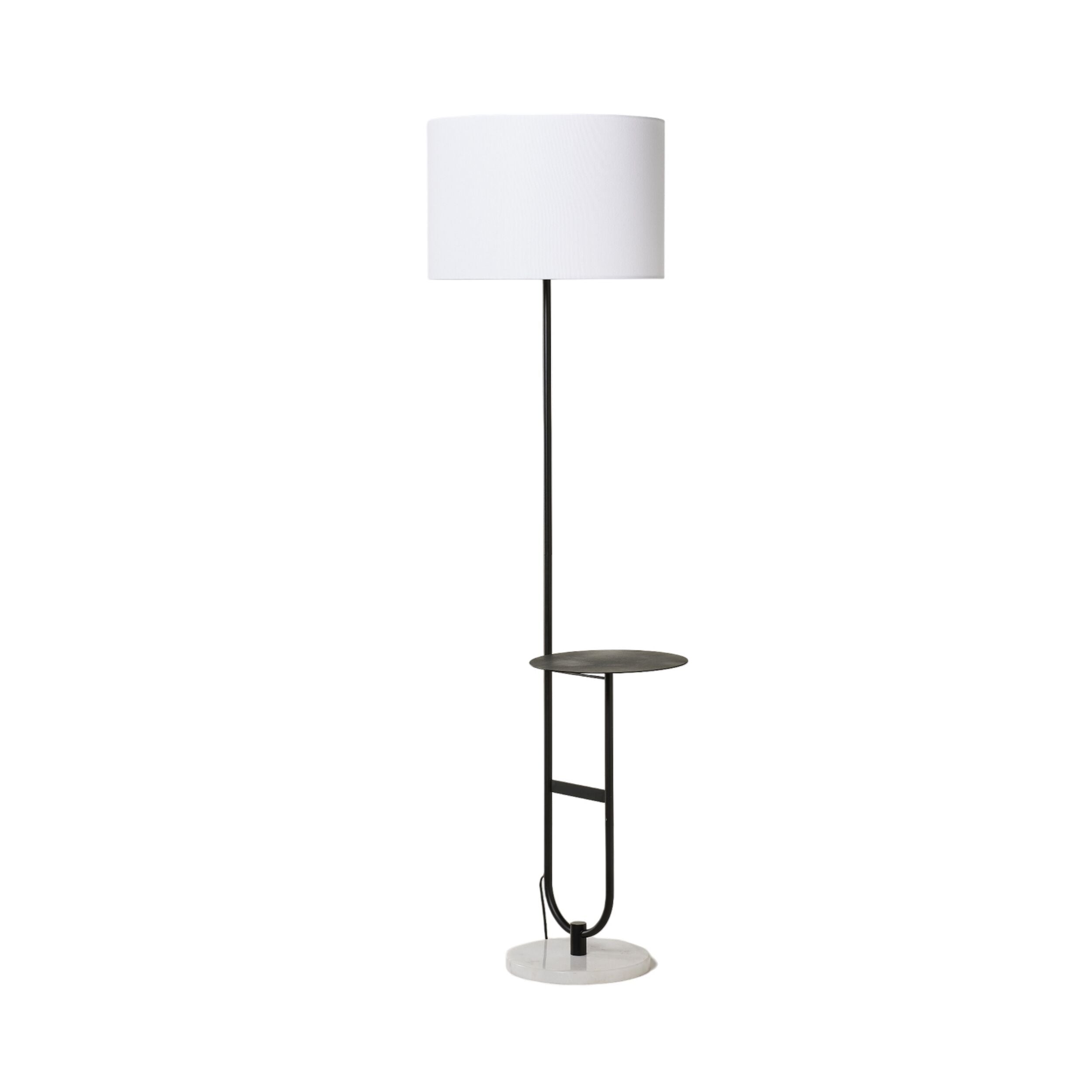 Grafton Marble Base Floor Lamp Black 163x45cm