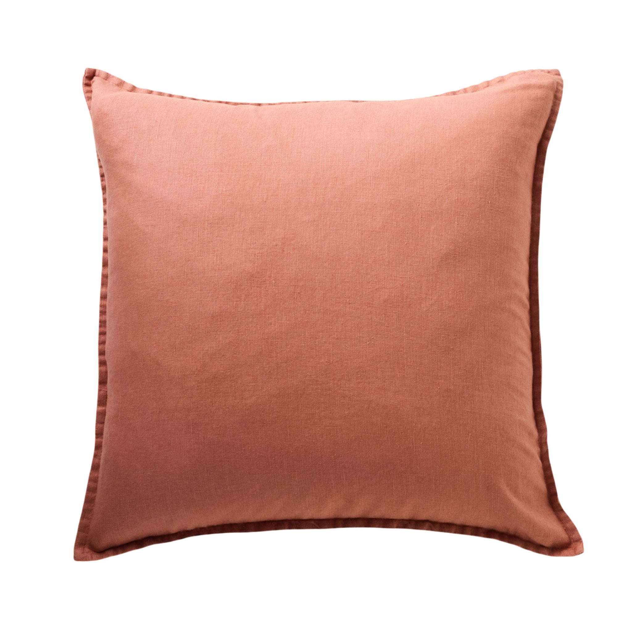 Hamptons French Linen Cushion Terracotta 50x50cm