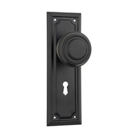 9635 Door Knob Edwardian Lock Pair Matte Black H185xW60xP57mm