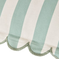 Aruba Scallop Edge Stripe Soft Green Lumbar Cushion 70x35cm