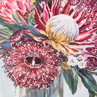 Vase of Crimson Natives II Canvas Print 60x60cm